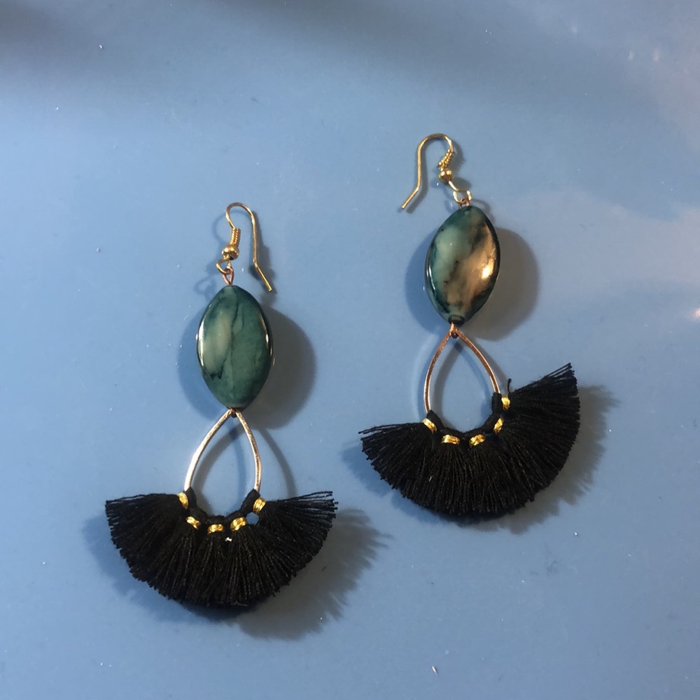 Accent Black Fringe earrings